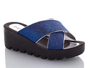 Шлепанцы Gurkem W26-W777-19 blue-silver от магазина Frison