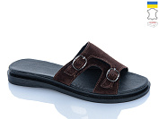 Шлепанцы Sali 111 коричневий з чор-п. от магазина Frison