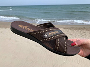 Шлепанцы Gurkem TRK2026-1 коричневий-white от магазина Frison