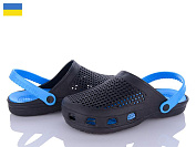 Кроксы Sanlin2 B301 чорний-блакитний от магазина Frison