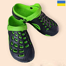 Кроксы Rai Shoes 308 чорний-салатовий от магазина Frison